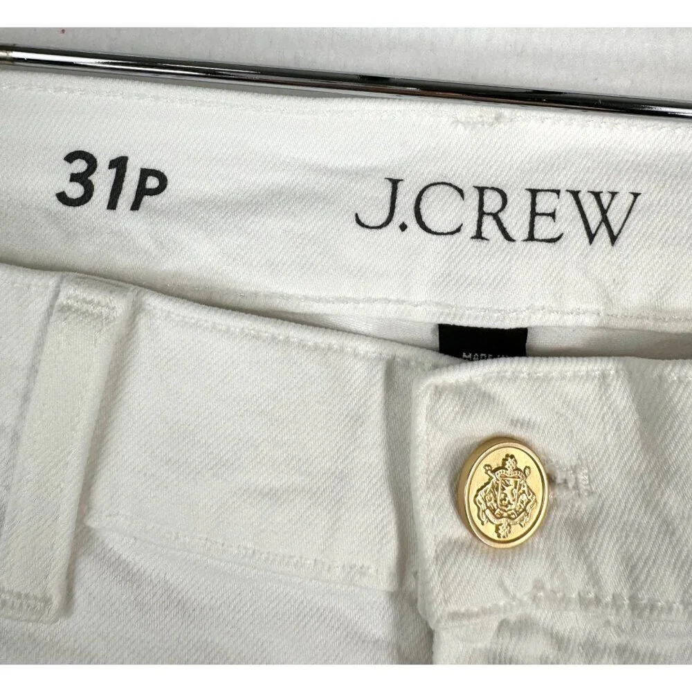 J.Crew Petite sailor slim‎ wide-leg jeans cropped in white sz 31P